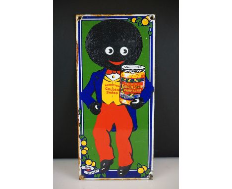 Reproduction ' Robertson's Golden Shred Marmalade ' polychrome enamel advertising sign, approx 36cm high 