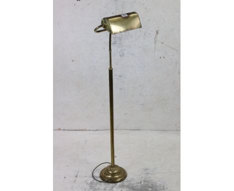 Edwardian style Brass Effect Standard Bankers Lamp / Light, 122cm high 