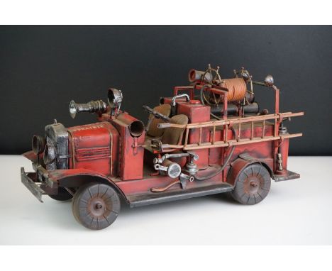 Retro metal model of a fire engine 