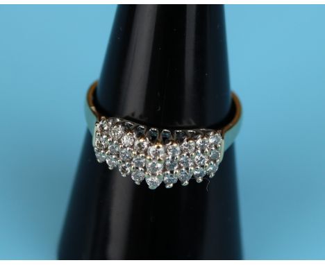 Unusual gold diamond set ring (Size: O½)