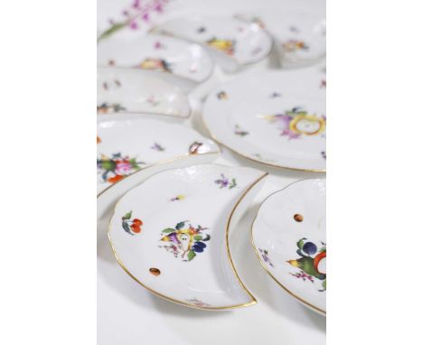 A Herend 'Fruit and Flowers' porcelain part dinner service, late 20th century, painted with bouquets of fruit, flowers and ve