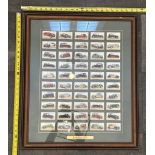 Framed 1936 Motor Cars Cigarette Card Set – Vintage Auto Collectible Display