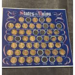 50 States of the Union Solid Bronze Collector’s Coin Set – Incomplete Set