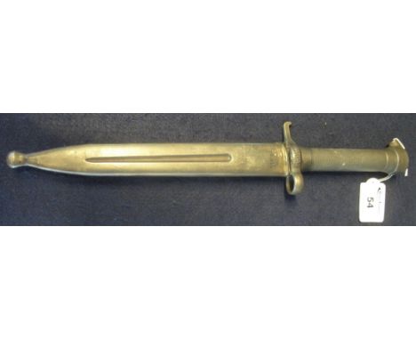 Swedish 1860 model bayonet, engine turned metal handle and metal scabbard. (B.P. 24% incl. VAT)