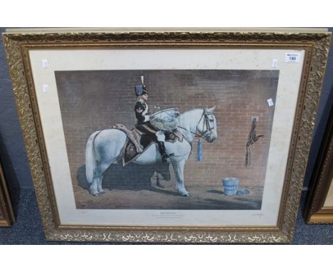 After Susan Crawford (S.L Crawford, British 20th Century), 'Dettingen, the drum horse of the Queen's own Hussars', limited ed