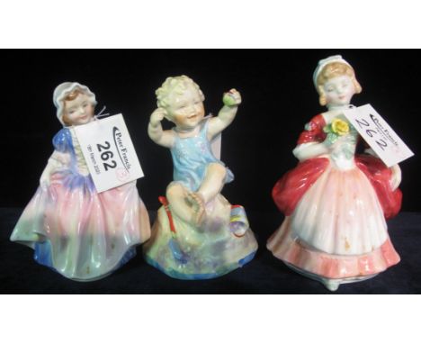 Two Royal Doulton bone china figurines to include; 'Dinky Do' HN1878, 'Valerie' HN2107, together with a Royal Worcester figur