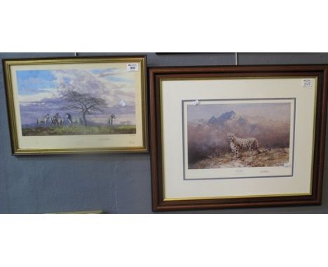 After David Shepherd, 'After the Rain', limited edition coloured print, signed in pencil by the artist. 21 x 40cm approx. Tog