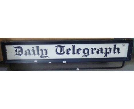 Single sided enamel advertising sign with metal and wooden framing 'Daily Telegraph'. (B.P. 24% incl. VAT)