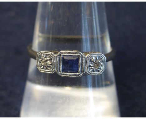 Art Deco sapphire and diamond ring.(B.P. 24% incl. VAT)