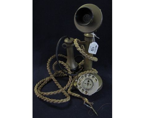 Vintage brass stick type telephone. (B.P. 24% incl. VAT)