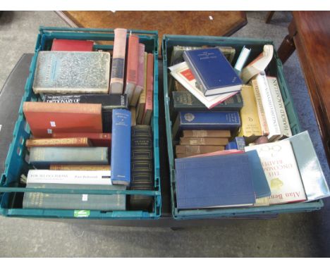 Two boxes of vintage books, mostly poetry to include; various Oxford books of poetry, The poetical works of Robert Browning, 