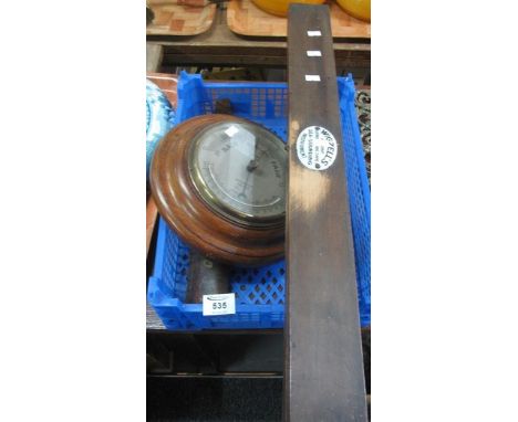 Marine aneroid wall barometer, John Barker & Co Ltd, Kensington, together with a Wigzell's patent atmospheric sea-sounding in