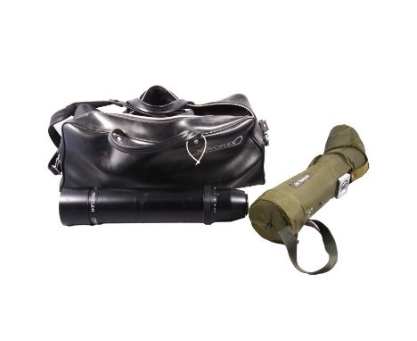 Kowa 77-P binocular spotting scope, in a canvas case; Novoflex 600mm spotting scope.Qty: 2