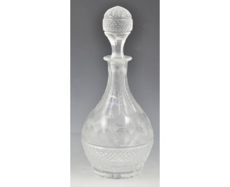 Cut glass pear shape decanter, with stopper, 34cm, other glassware and decorative china, (2 boxes).