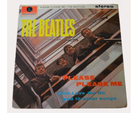 The Beatles - `Please Please Me`, 12" vinyl L.P. record, Cat. No. PCS 3042, a rare first pressing with a Gold Parlophone Labe