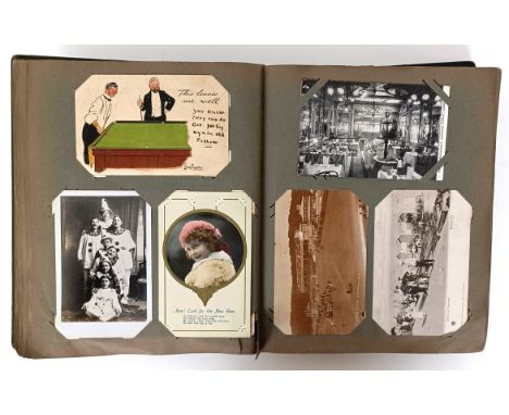 An album of postcardsPostcards are easily removable from the album, light staining to all of the cards, various dates, variou