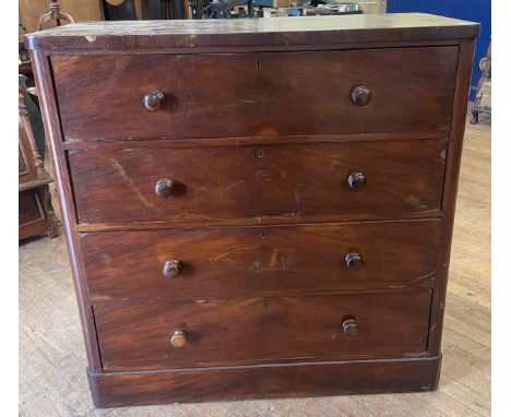 A 19th century mahogany chest, having four drawers, 120 cm wide