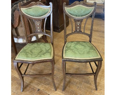 A set of four parlour chairs, with bone inlay (4)