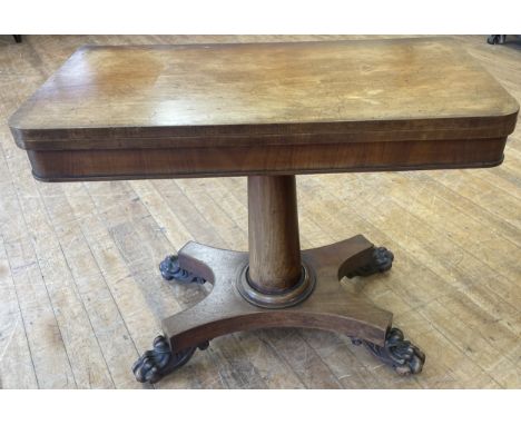 A 19th century mahogany card table, 90 cm wide