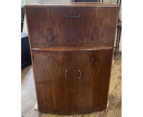 A walnut drinks cabinet and assorted other furniture (qty)