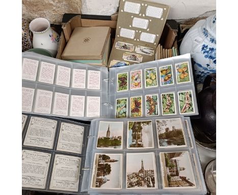 Assorted cigarette cards (box)