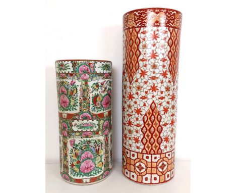 A Cantonese style stick stand, 47 cm high, and another stick stand (2)