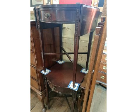 A pair of mahogany side tables, 45 cm wide, and assorted other furniture (qty)