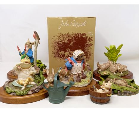 Seven John Beswick Beatrix Potter Studio Sculptures figures, including Mrs Tiggy Winkle, and Yock Yock (7)