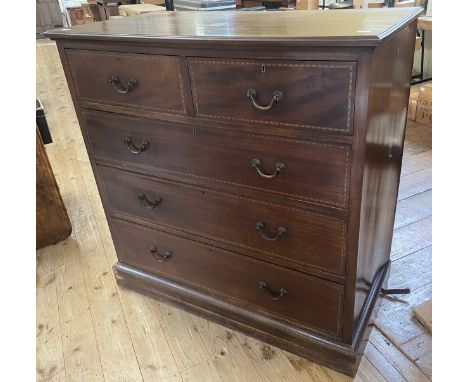 A mahogany chest, having two short and three long drawers, 105 cm wide