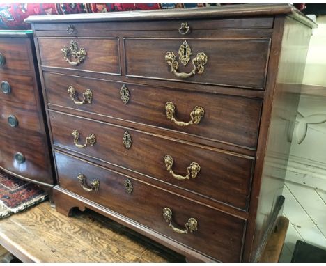 A 19th century mahogany chest, having a brushing slide, two short and three long drawers, 80 cm high x 87 cm wide