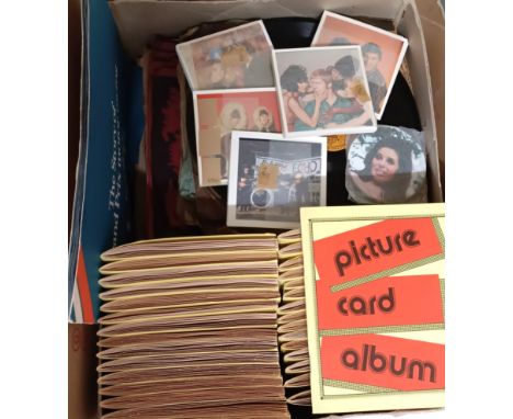 A set of Lord Nielson Star Cards, assorted other cigarette cards, playing cards and vinyl records (2 boxes)