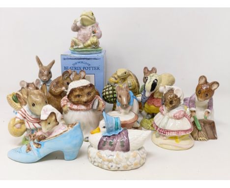 Fourteen Beswick/Royal Albert Beatrix Potter figures, including Samuel Whiskers, BP-2, and The Christmas Stocking, BP-6a (14)