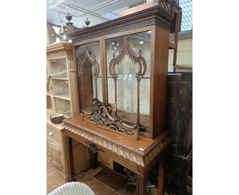 A Chinese Chippendale style glazed cabinet, 225 cm high x 130 cm wide