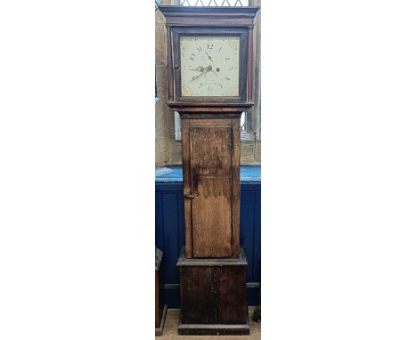 A longcase clock, with a painted dial, with a subsidiary second dial and date aperture, signed Conway, Sturminster, in an oak