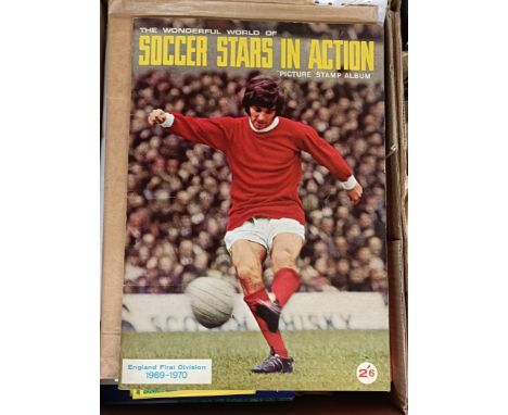 A vintage The Wonderful World Of Soccer Stars In Action, 1969/1970, some cards missing and assorted other cigarette cards, pl