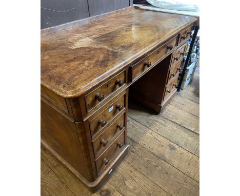 A 19th century pedestal desk, Edwards &amp; Roberts, 122 cm wide
