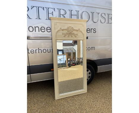 A painted wall mirror, with floral decoration, 186 x 186 cm