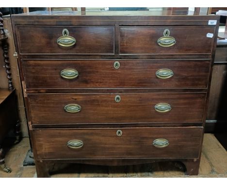 A mahogany chest, having two short and three long drawers, 100 cm wide