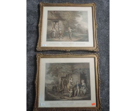 A pair of engravings, after W R Bigg, Shipwreck'd Sailor Boy and The Sailor Boy's Return, dated 1790. 40 x 44cm, plus frame a