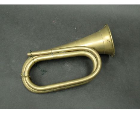 A brass bugle, no mouthpiece 