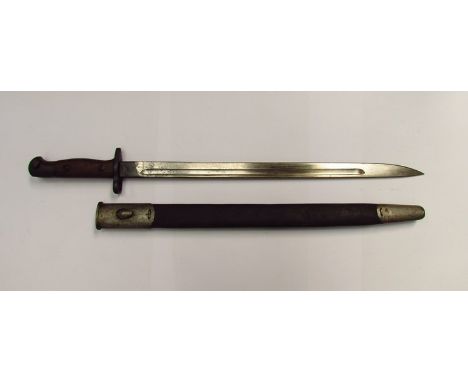 A British 1907 pattern Sanderson bayonet 1915 stamped, with 1907 Mk II scabbard