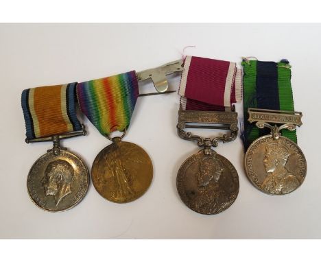 An India Medal (George V) to 201666 Pte. H.C. MARTIN DORSET R. with Afghanistan N.W.F 1919 clasp. A WWI medal pair to 3571 Pt