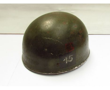 A British post-war para helmet with liner and chinstrap  