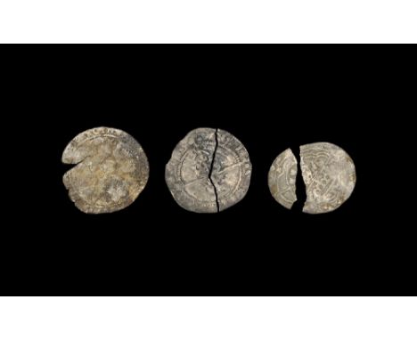 1485-1490 and dated 1557 AD. Group comprising: Henry VII, three crowns issues, groats (2; both broken); Mary and Philip, groa