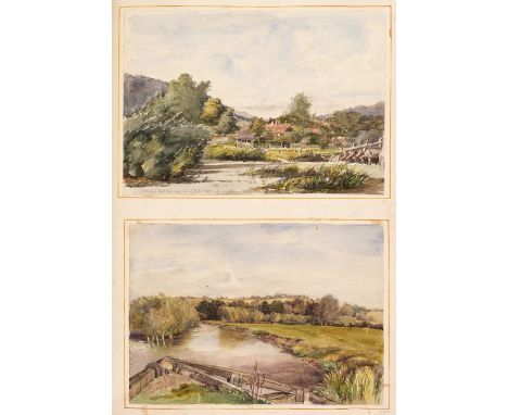 * English School. Views in Britain and Europe, 1855-76, an album of 198 watercolours on thick paper, laid onto fifty leaves, 