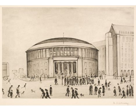 AR  * Lowry (Laurence Stephen, 1887-1976). The Reference Library, Manchester, 1972, offset lithograph on wove paper, from the