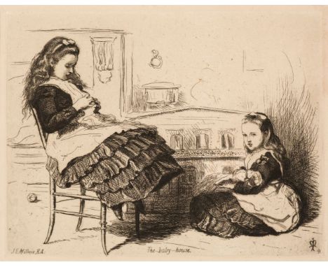 * Millais (John Everett, 1829-1896). The Baby-House, [1872], etching on chine collé, published by the Etching Club in 1872, s