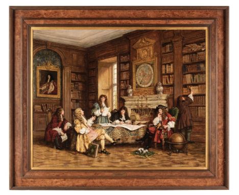 * Bennett (Frank Moss, 1874-1953). The Duke of York and Pepys, circa 1927, oil on canvas, signed lower right, 61.3 x 76.5 cm 