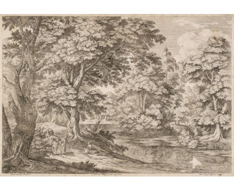 * Hafner (Johann Christoph, 1688-1724). Forest Interior with Swamp, (after Adam Frans van der Meulen), circa 1690-1710, etchi