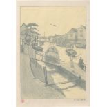 Orlik, Emil: Wasserstraße in Tokio (Landungsplatz in Tokio)